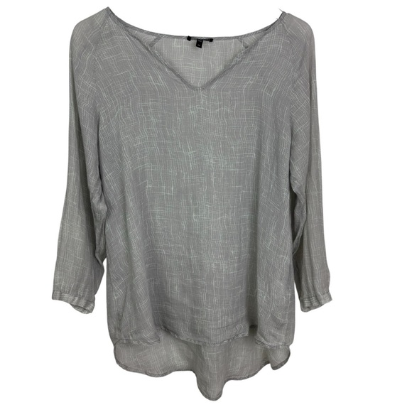Eileen Fisher Tops - Eileen Fisher Gray Oversized Blouse with 3/4 Sleeves Size XS